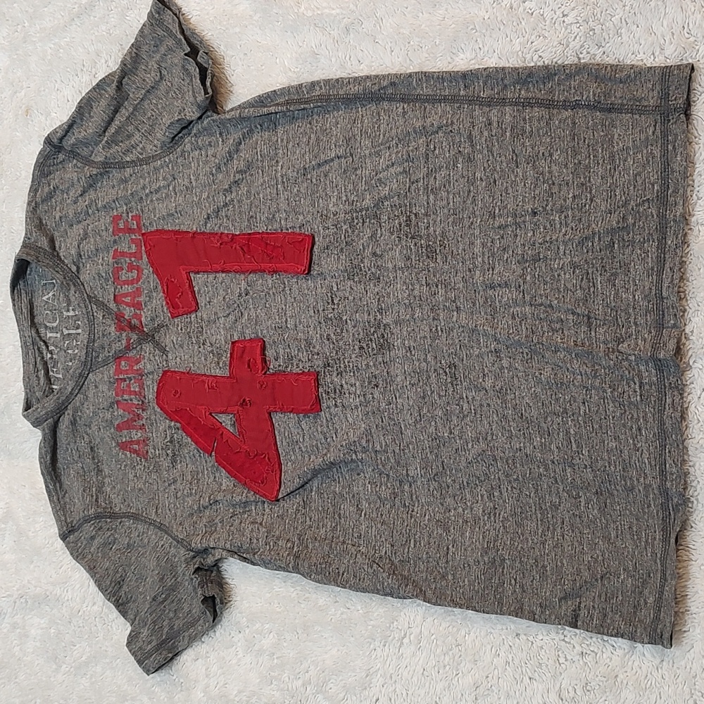 Men's S VTG T Shirt American Eagle Gray Red